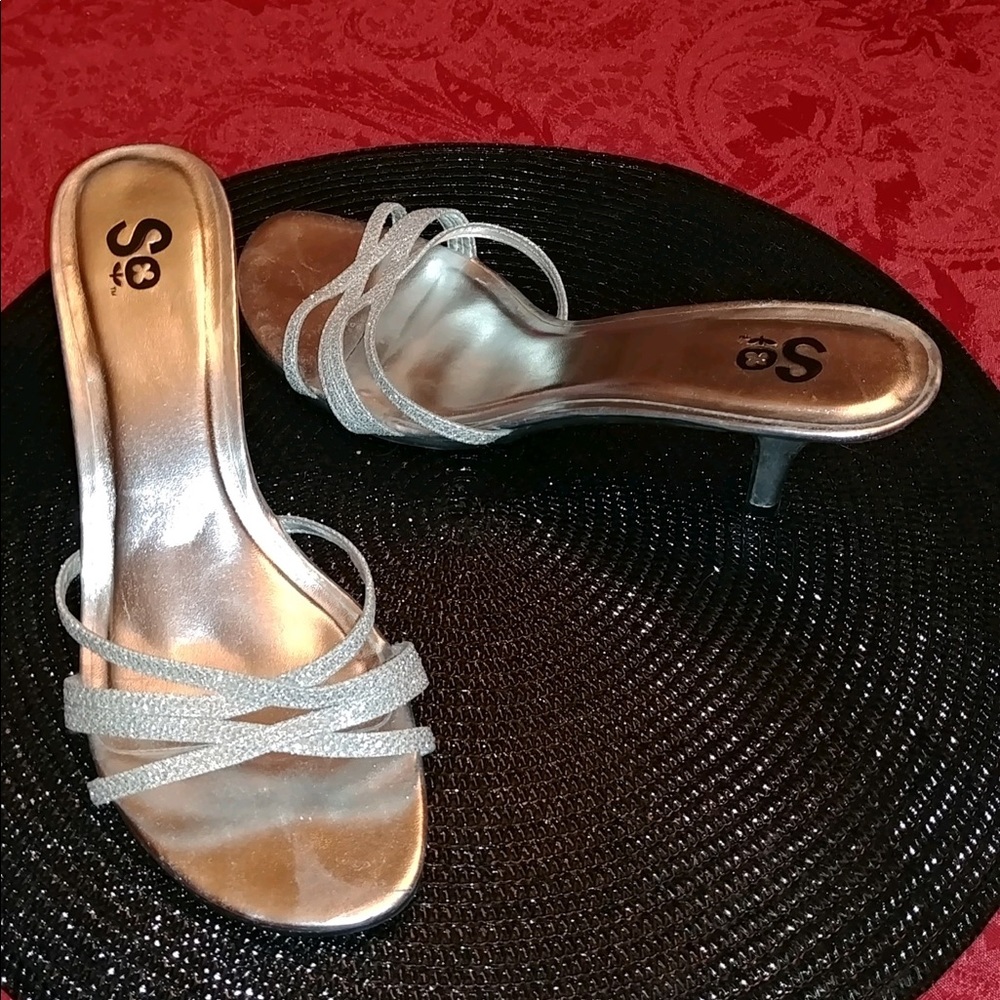 Silver short heels